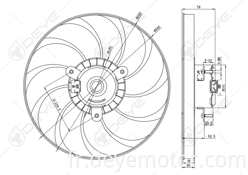 698973R 698372R 2S65BK620DA ventilateur de radiateur de refroidissement pour FORD FIESTA